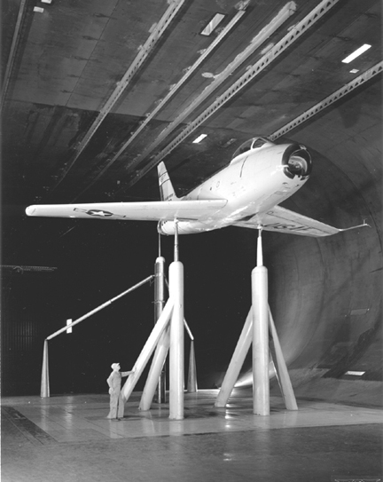 F-86 in full scale wind tunnel at Ames