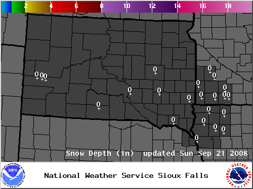 Morning Snow Depth Map (Text Data Below).  Click map for a larger view.