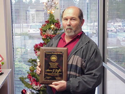 Steve Griffin receiving the Director's Award for Teamwork