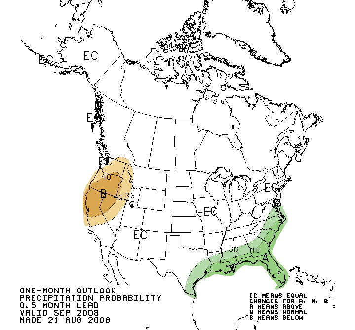 Precipitatoin outlook for next month