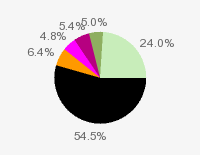 Pie chart: in table form below