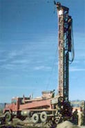 Truck mounted drilling rig.  USGS photo.