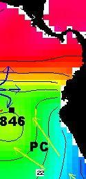 Eastern Pacific Sea Surface Temperature Map and core location