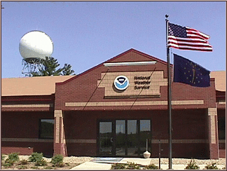 Doppler radar dome in the background