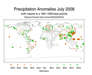 July's Precipitation Anomalies in Millimeters