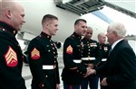 GATES VISITS MARINES - Click for high resolution Photo