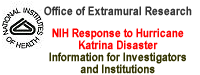 NIH Response to Hurricane Katrina Disaster - 
Information for Investigators and Institutions - graphic link