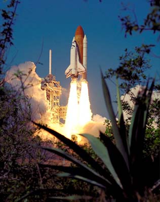 Endeavour lifts off from Launch Pad 39A