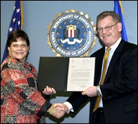 Photograph of Stephanie Dietrick with Boston Special Agent in Charge Ken Kaiser