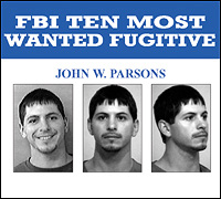 Image of FBI Most Wanted poster of fugitive John Parsons