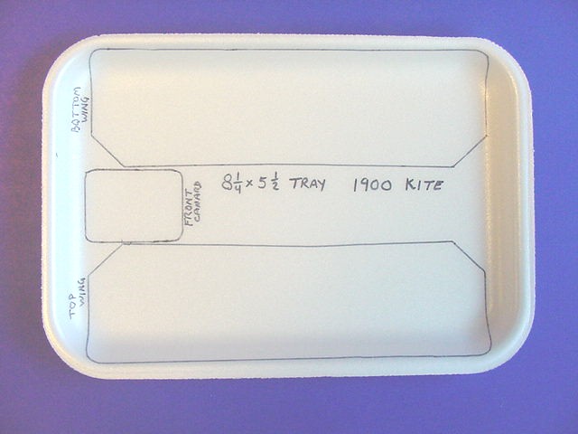 Templates are laid on the inside of the meat tray and marked.