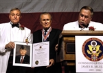 RUMSFELD AT VFW - Click for high resolution Photo