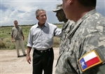 BUSH VISITS GUARD TROOPS - Click for high resolution Photo