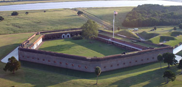 Aerial view of Fort Pulaski