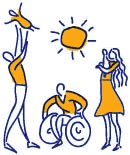 FCTD logo showing two standing adults with children and a person in a wheelchair