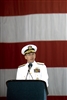U.S. Navy Adm. Mike Mullen, chairman of the Joint Chiefs of Staff, addresses guests at the assumption ceremony for U.S. Air Force Gen. Duncan J. McNabb as commander, U.S. Transportation Command, Scott Air Force Base, Ill., Sept. 5, 2008. 