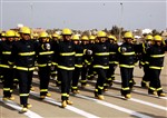 IRAQI FIREMAN CELEBRATE POLICE  - Click for high resolution Photo