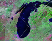 This image shows the path (depicted by series of points) of the Jason-1 satelite along its orbit.