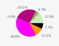 Pie chart: in table form below