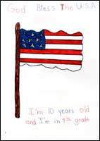 Thumbnail of child's drawing in remembrance of the one-year anniversary of September 11.