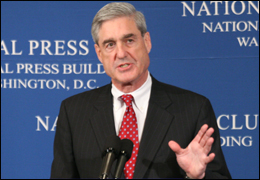 Director Robert S. Mueller speaking at the National Press Club