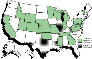 Map of the U.S. with clickable states.