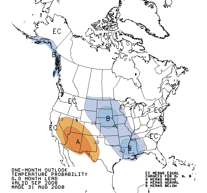 One Month Temperature Outlook