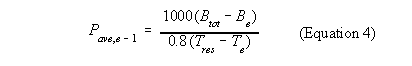 Equation 4 - expression for P sub ave sub (e-1)