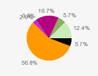 Pie chart: in table form below