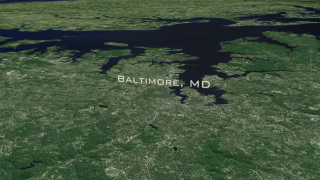 Chesapeake Bay Cities with major cities text labels
