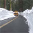 Plowing through snow