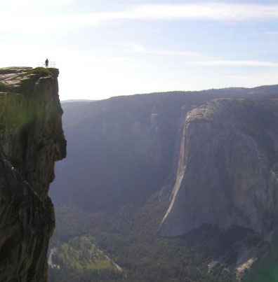 Hiker at the edge of Taft Point