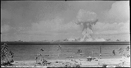 Atomic bomb test at Bikini Islands