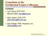 Slide 17: Contribute to the 
Geothermal Legacy Collection. Link to larger image.