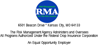 Logo for the Risk Management Agency - 6501 Beacon Drive - Kansas City, Missouri 64133 