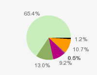 Pie chart: in table form below