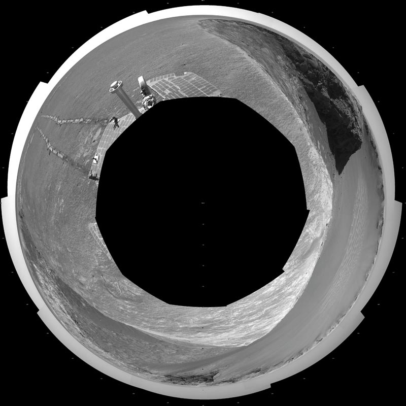 View of mars presented as a polar projection