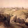Thumbnail image of Louis Haghe's "Jerusalem from the Mount of Olives, 1839 (Lithograph printed in colors)"
