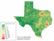 Texas Population Density Map