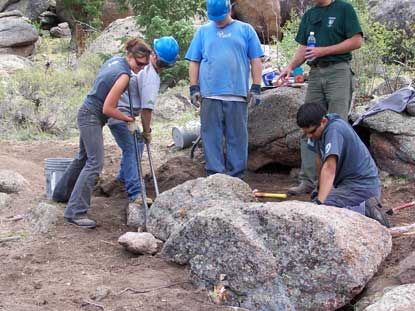 Photo Volunteers working on trail construction at Lumpy Ridge