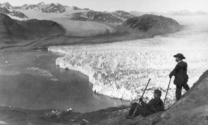 The Muir Glacier filled the entire eastern arm of Glacier Bay in 1893.