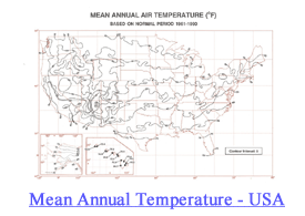 Mean Annual Temperature - USA; Click here for a larger image.