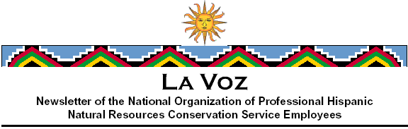 Logo of La Voz, Newsletter of the National Organization of 
Professional Hispanic NRCS Employees