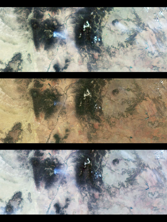 Multi-angle views of the Fire in Los Alamos, New Mexico, 9 May 2000