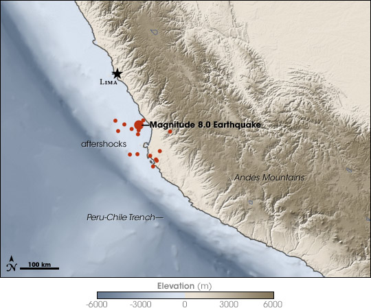 Magnitude 8.0 Earthquake off the Coast of Peru