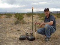 Collection of soil-gas samples for volatile-organic compound analysis. USGS scientists are studying the transport and fate of volatile-organic compounds in the unsaturated zone