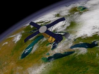 The SeaStar satellite over North America