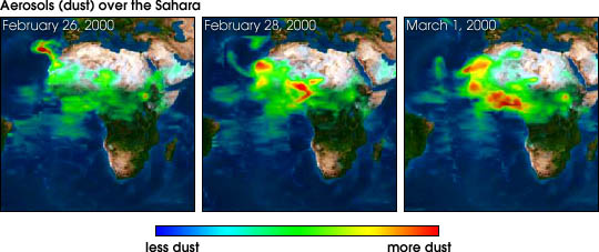 TOMS Shows Dust Plume Over Western Africa
