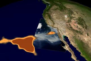 TOMS aerosol image from October 27, 2003