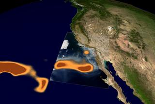 TOMS aerosol image from October 28, 2003